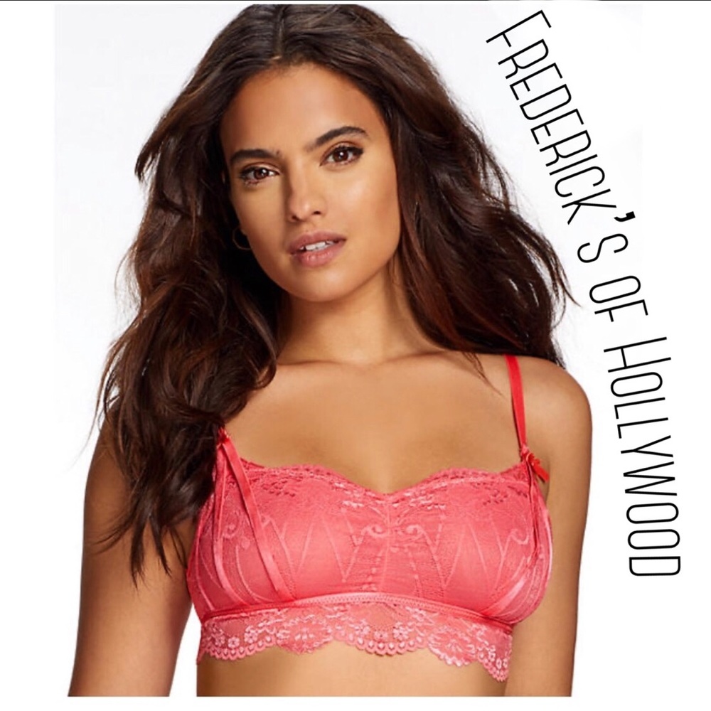 NWT Fredericks of Hollywood coral bralette medium